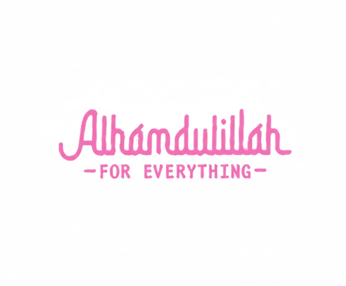 Alhamdulillah for Everything Islamic Stickers, 10.2cm x 3cm, Waterproof Vinyl Decals for Cups, Laptops, Car Windows, Glass 3 Pack (Pink)