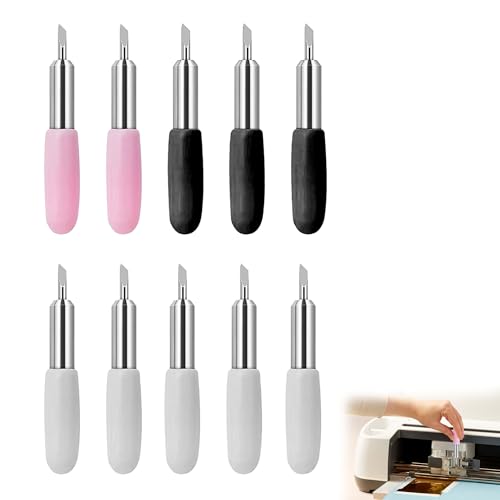 10 Pcs Cutting Blades for Cricut Joy Cricut Joy Accessories Include 5 Pcs 45°Standard Fine Point Blade 3 Pcs 60°Deep Cut Blade 2Pcs 30°Shallow Cut Blades Vinyl Plotter Cricut Blades
