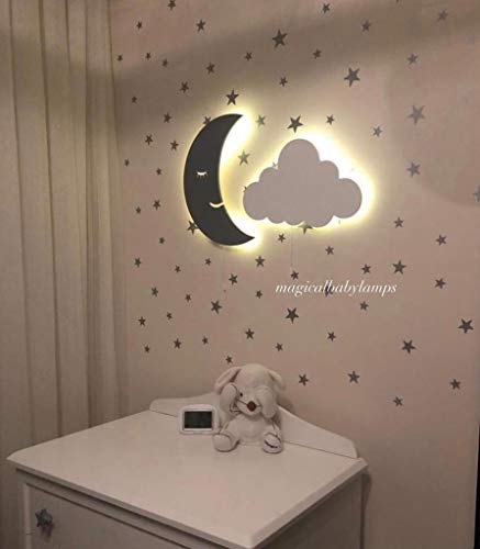 Bugybagy White Cloud Night Light For Nursery - Cloud Shape Battery Operated Led Bedroom Wall Night Light #TOP1