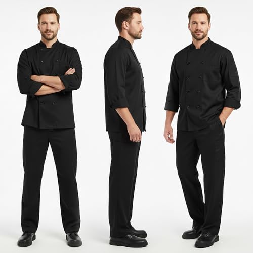 3 Pack Men's Chef Pants - Elastic Waist Cook Pants for Kitchen & Restaurant by OAKVON - Used condition - Image 2