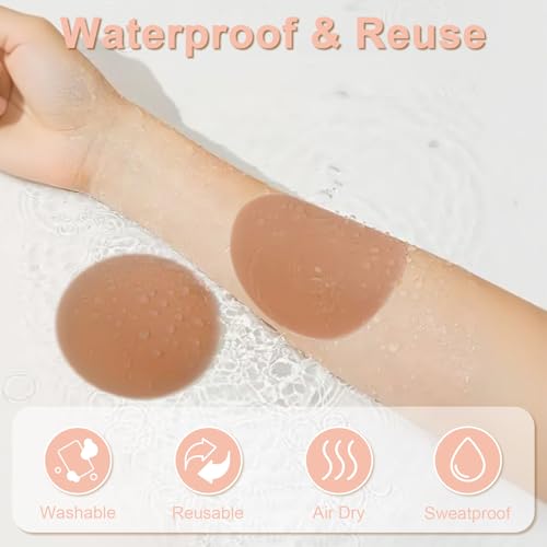 Image of Nipple Covers for Women，Reusable Silicone Adhesive Pasties | 2 Pairs,Waterproof,Sweat-Resistant,Ultra Thin,Reusable Silicone,Invisible Under Clothes，for Deep V Dresses & Wedding
