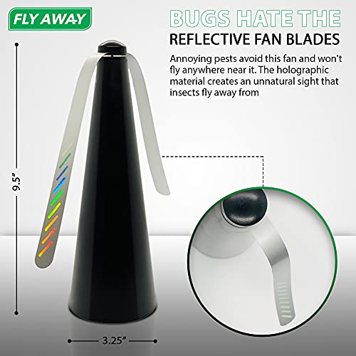 image for Fly Away Product Fly Away - 2 Pack Fly Fans for Tables, Indoor or Outd