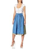 landhaus dirndl wien Baumwolle BERWIN & WOLFF TRACHT FOLKLORE LANDHAUS Damen 815471 Kleid, hellblau mit olivgrün, 42