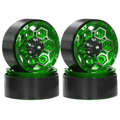 Moyeu de roue beadlock 1.9 pouces en métal vert haute précision