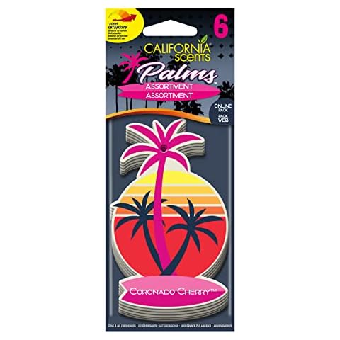 Car Air Fresheners, California Scents Palms, New Car Smell, Set of 6, Various Cover