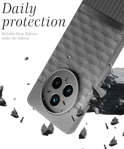 Image of WOW IMAGINE Back Cover for Realme 14 Pro Plus 5G with Hexa Cube Design | Ultra Slim Soft Rubberised Case | Inner Velvet Fabric | Matte Silicone Flexible Mobile Case | Camera Protection - Grey