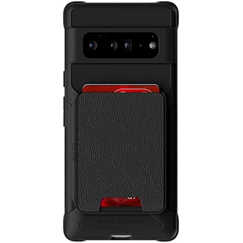 Ghostek EXEC Pixel 6 Wallet Case with Card Holder and Works with Magnetic Car Mounts Leather Pocket Holds 4-Credit-Cards Protective Phone Cover Designed for 2021 Google Pixel6 5G (6.4") (Stormy Black) Cover