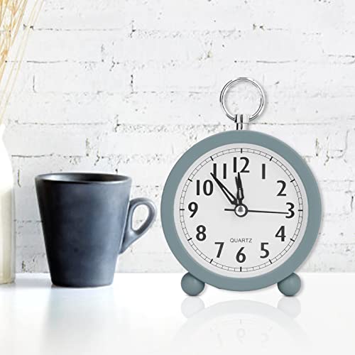 GLOGLOW Relógio de mesa, relógio de mesa estilo mediterrâneo sem tique-taque, pequeno, despertador o