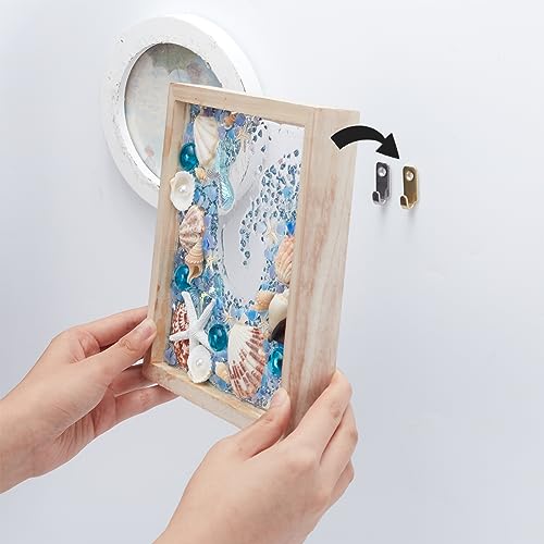 Image of CRASPIRE 20 Sets 2 Colors 304 Stainless Mini Wall Hooks Steel Hangers Garage Mounted Hat Robe Single Hanger Heavy Duty for Mirror Picture Frames Hanging Wire Keyhole House Decoration