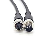 M12 5Pins Male to Female Connector Cable, A Code Straight Molding Cable Male to Female Aviation Sensor Electrical PVC Cable 125V 4A AC/DC Industrial Molded Cable 1M AWG22（1Meter）