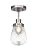 Toltec Lighting Meridian 1 Light Semi-Flush with 5" Bubble Glass, Brushed Nickel