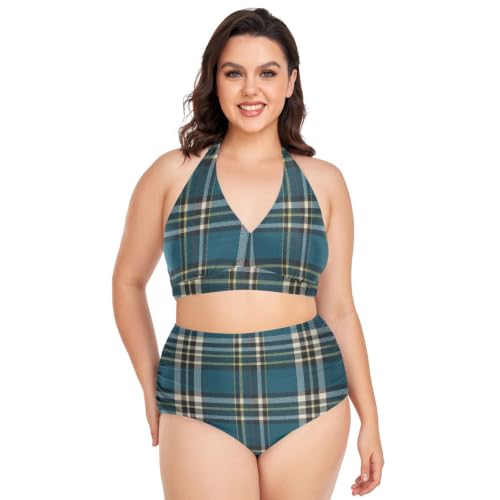 Bikini taille plus réglable Thompson Clan écossais en deux pièces
