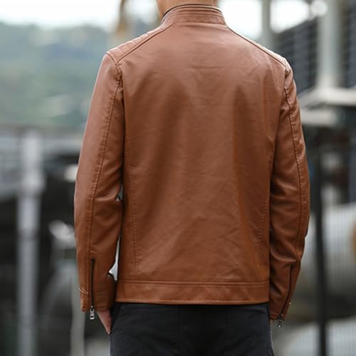 Chaqueta de cuero sintético vintage para hombre miniatura 3