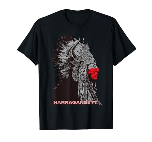 Narragansett American Indian Proud Chief Vintage Respect T-Shirt