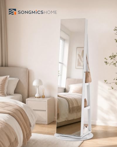 Image of SONGMICS HOME Standing Jewelry Armoire, Full Length Mirror with Storage