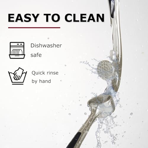 Kitessensu High Effective Garlic Press With Studs, Heavy Duty Garlic Mincer, Easy to Squeeze and Clean, Rust Proof & Dishwasher Safe, Ginger Crusher- Imperial Silver
