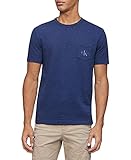 Calvin Klein Men's Short Sleeve Casual Pocket Logo Monogram T-Shirt, Peacoat, Medium