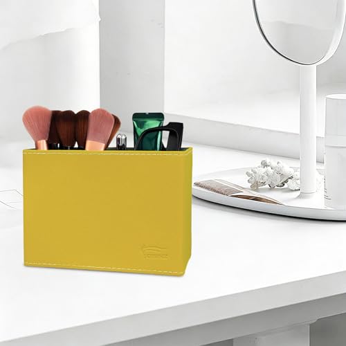 Image of Pen Pencil Holder Cup Container PU Leather Desk Organizer Stand Decor Brush Scissor Decoration Office Home School