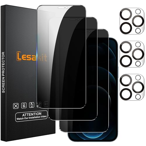Protège-écran anti-espion iPhone 12 Pro Max Lesakit pour les transports