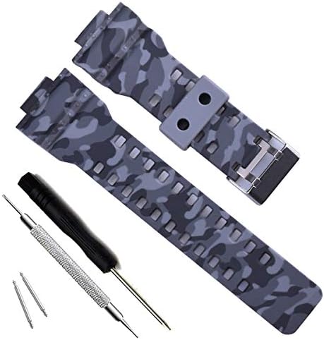 OliBoPo Natural Resin Replacement Watch Band Strap for Casio Mens G-Shock GD120/GA-100/GA-110/GA-100C