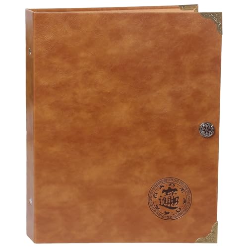 boxoon Álbum de dinero con tapa de piel sintética en relieve marrón, 120 bolsillos, 40 páginas transparentes, capacidad para billetes 240, libro de colección de billetes, para entusiastas de las