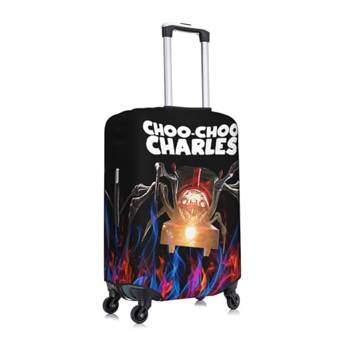 Choo-Choo Charles Travel Luggage Cover, Colorful Suitcase Luggage Protector, Washable Baggage Cover, Dustproof Protector Fits 18-32 Inch Luggage Small, Black3