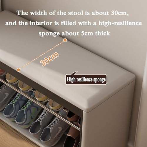 Étagère à chaussures en bois avec coussin compacte pour entrée