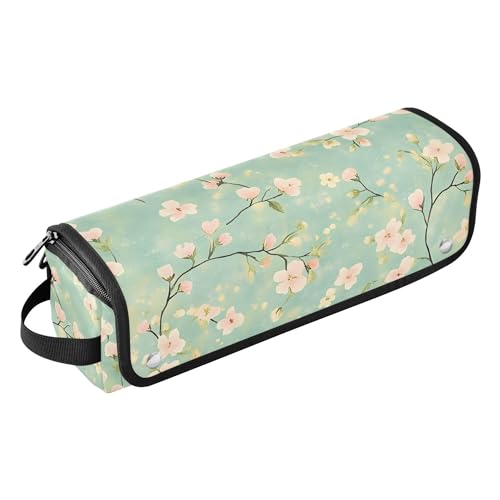 Bolsa de viaje para herramientas de cabello Green Flowers con estera resistente al calor (desmontable), bolsa 2 en 1 para plancha y rizador, esenciales portátiles para mujeres miniatura 2