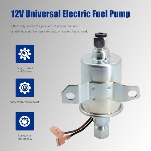 OXCANO E11012 12V Universal Fuel Pump Compatible with Cummins Onan Generator RV QD8000 8HDKAK-1046N 3.5-5 PSI 25-35 GPH Replaces RV006 149-2790 149-2583 A064S967 A047N931 by OXCANO - Image 4