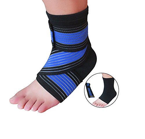 elastrap Bande Bandage de compression lymphoedeme Lymphologie Maladie de la lymphe - Manchons Corps Pied Cheville Jambe Cuisse Bras Mains Coude (CHEVILLERE BLEU NOIR + BANDE 70x7,5cm)