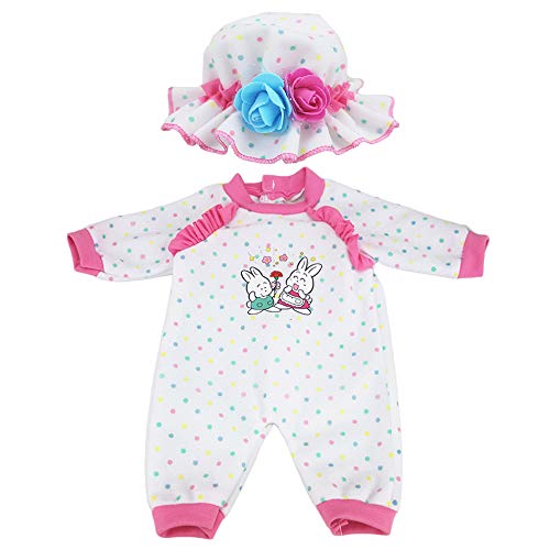 ZWOOS Vestiti per Bambole per New Born Baby Doll, Onesie in Cotone con Cappello per 18 ' Bambolotti (40-45 cm)
