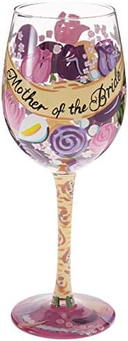Lolita Mother of the Bride Artisan Made Hand Painted Wine Glass