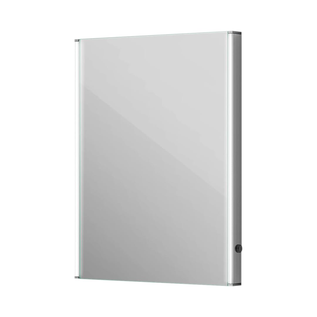 iBathUK Nebula Wall Mounted Rectangular LED Bathroom Mirror, Modern Frameless Motion Sensor Design with Integrated Demister and Copper-Free Silver Mirror in Silver Finish, 600 x 800mm