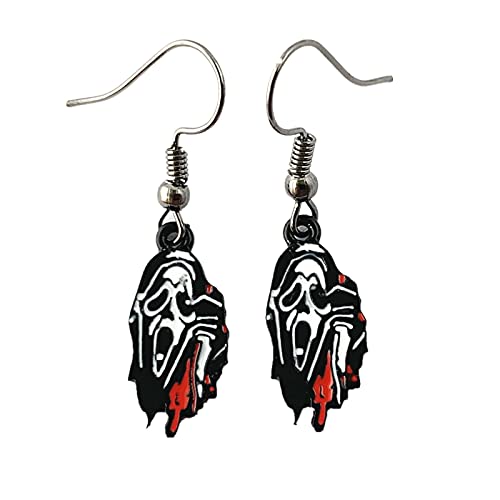 Horror Scream Earrings Anime Cartoon Metal Earrings Gifts for woman girl (Scream 3)