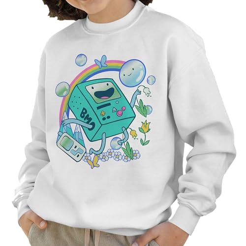 WARNER BROS Adventure Time BMO & Bubble Adult and Kids Sized Longsleeve Crewneck Sweatshirt