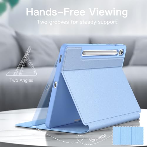 Image of JETech Cover Case for Samsung Galaxy Tab S10 FE Plus /S10 FE+ 13.1-Inch with S Pen Holder, Slim Folio Stand Protective Tablet Cover, Multi-Angle Viewing (Blue)