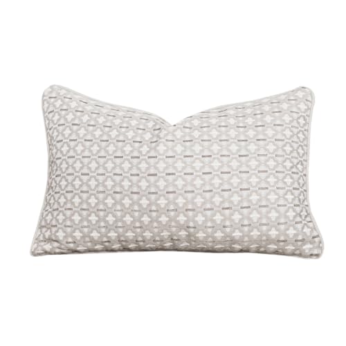 Vfuty 12x20 Decorative Textured Lumbar Throw Pillow Cover, Warm Gray