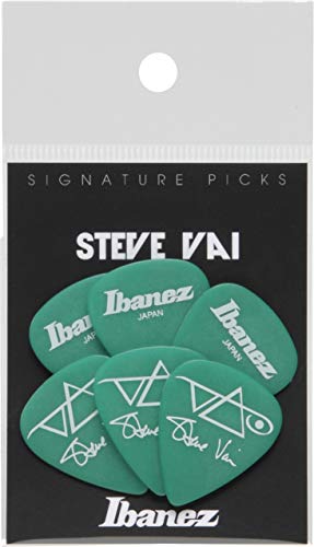 Ibanez B1000SV-GR Lot de 6 médiators Signature Steve Vai, 1.0mm, Vert - Les Beatles, Paul McCartney, John Lennon, RIngo Starr, George Harrison Ibanez B1000SV-GR Lot de 6 médiators Signature Steve Vai, 1.0mm, Vert – Image 5