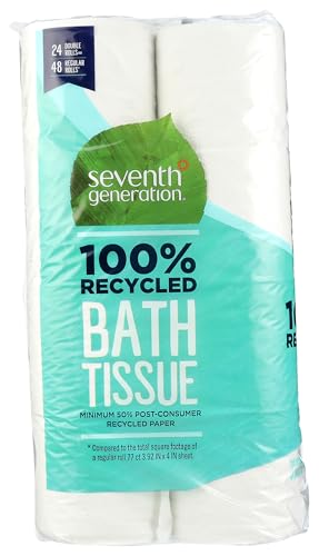 Image of Seventh Generation 100% Recycled Bathroom Tissue, Septic Safe, 2-Ply, White, 240 Sheets /roll, 24 /Pack