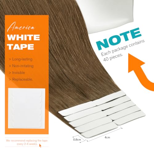 Image of Sunny Hair Tape in Hair Extensions 22Inch Long Light Brown 100g 40PCS