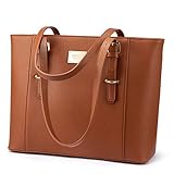 Laptop Bag for Women Large Office Handbags Briefcase Fits Up to 15.6 inch (Updated Version)-Brown