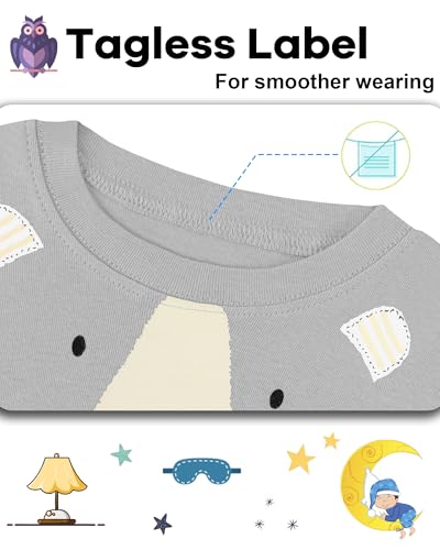 Image of DAUGHTER QUEEN Boys Pajamas Size 7 Long Sleeve Pjs for Boys 7t 100% Cotton Pj Sets Kids Sleepwear Child Bear Themed Jammies Spring Clothes Medium, 6-7 Years Old