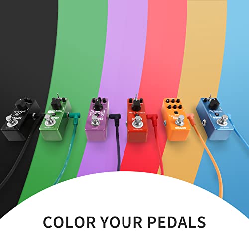 Donner 6 Inch Guitar Patch Colored Cable 6-Pack, Ts 1/4" Right Angle To Ts 1/4" Right Angle #TOP6