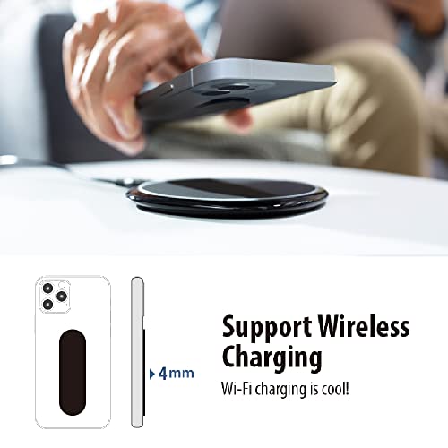 Momostick Flatstick Phone Grip Slim Wireless Charging Two-Way Stand Fold Flat New Finger Grip For All Smartphones Collapsible Grip Stand For Phones And Tablets Selfie Grip - Matte Black #TOP4