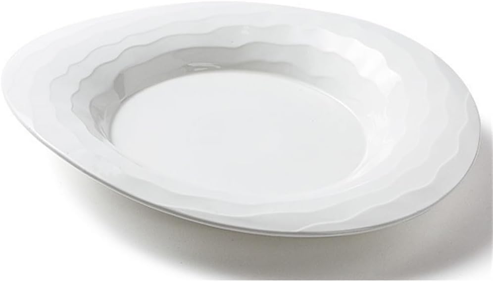 Ceramic Flat Plate White Restaurant Hotel Household High-end Western Salad Pasta Side Dish