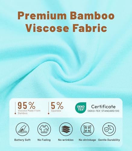 Image of NACHILA Women's Nightgowns-Viscose Made from Bamboo, Soft Sleepshirts Half Sleeve Nightshirt Cool Sleepdress with Pockets
