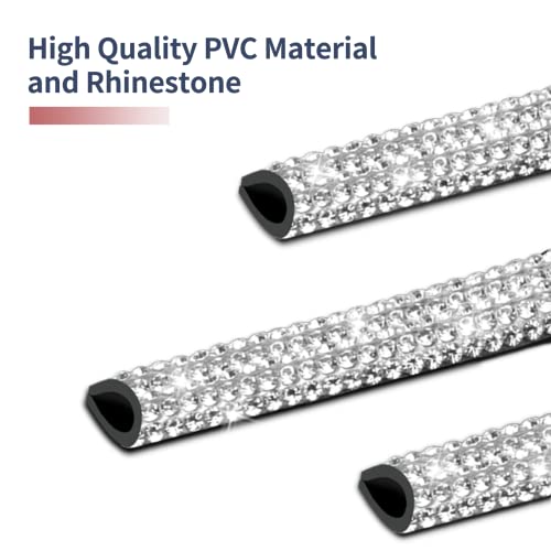 Insauto Bling Car Vent Outlet Trim,Bling Car Accessories For Women And Girls,10Pcs Rhinestone Car Air Conditioner Vent Decoration Strip(White) #TOP2