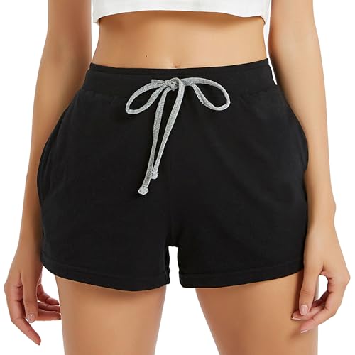 HEARTNICE Womens Cotton Pajama Shorts, Soft Sleep Shorts for Women Lightweight Lounge Pj Bottoms2