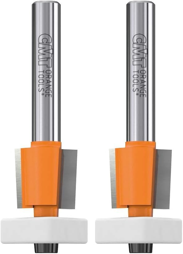 CMT 807.128.11 3-in-I Flush Trim Bit for MDF & Laminates, 1/4-Inch Shank, 1/2-Inch Cutting Length (Pack of 2)