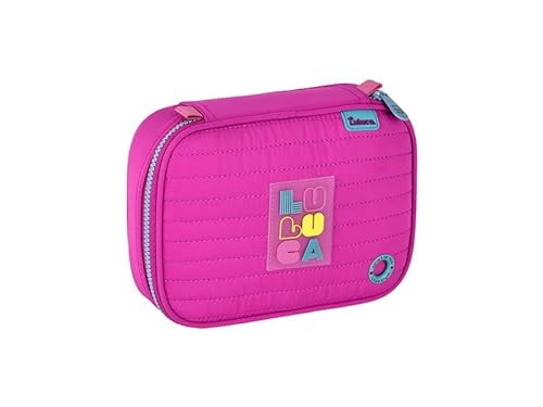 Kit Mochila Luluca Costas Escolar Lancheira E Estojo Chaveiro Juvenil Infantil 2025 LU24600 (ROSA)